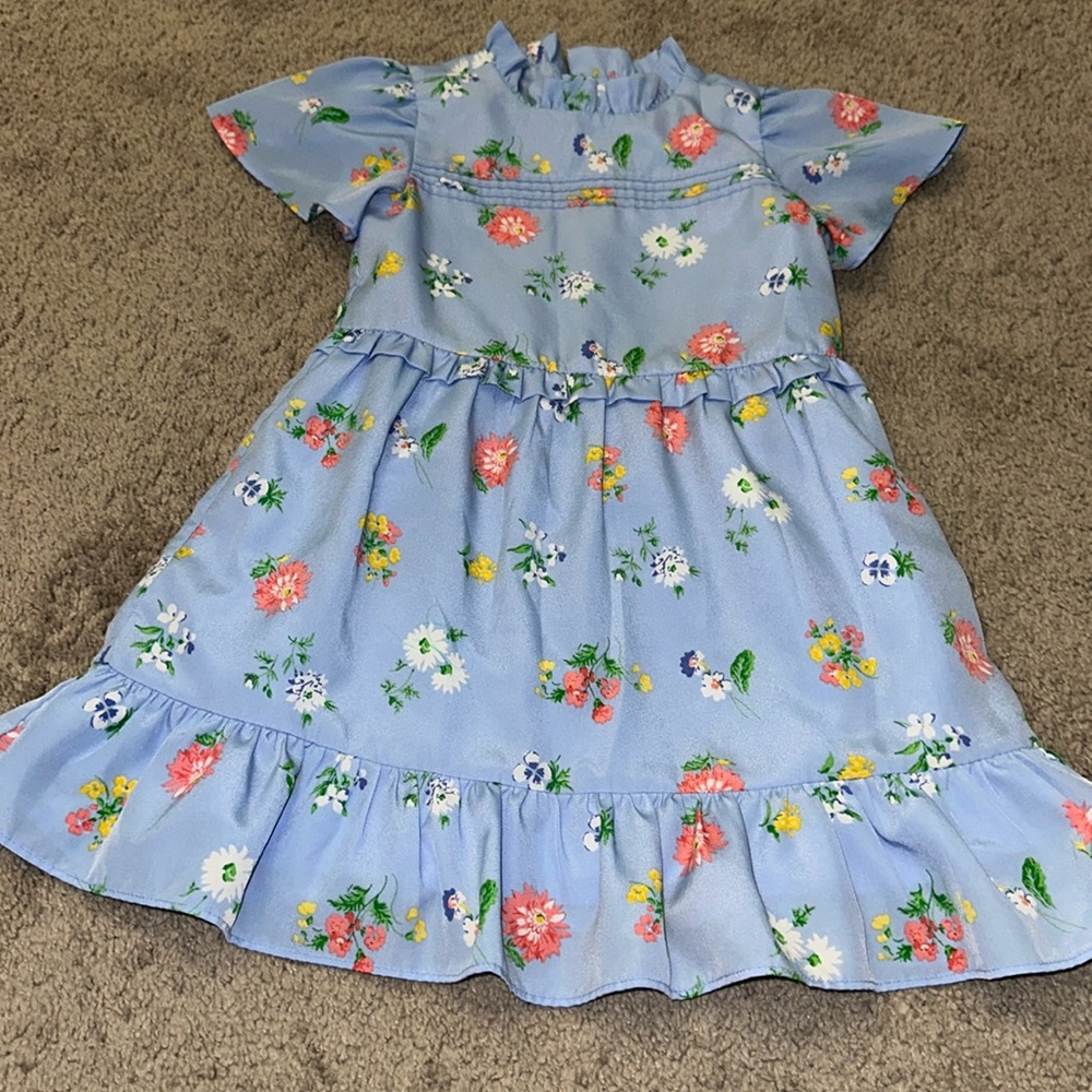 Janie and Jack Ruffle Trim Floral Print Dress